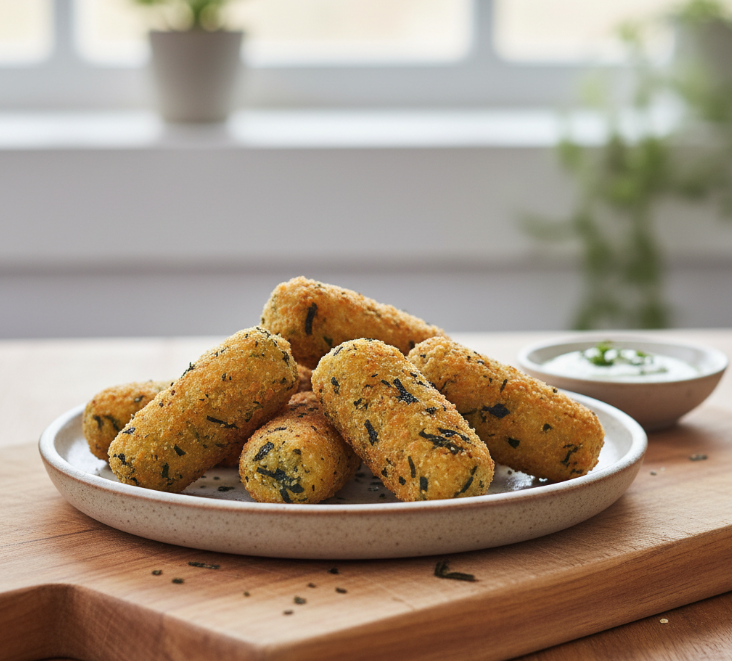 Croquettes made with potato and seaweed