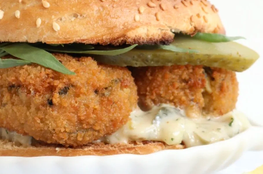seaweed croquettes in a bun
