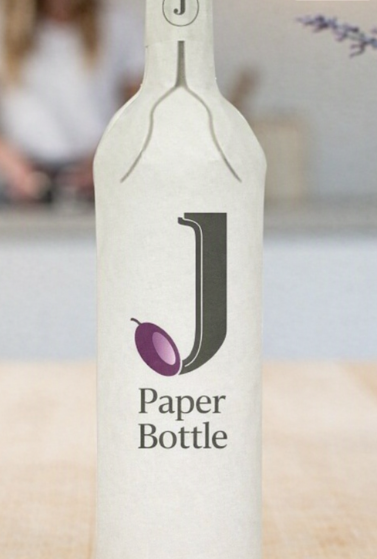 Paper bottle with biopolymer compostable cap