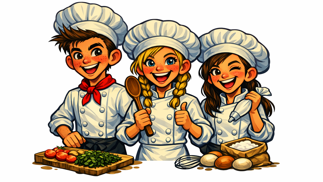 cartoon of seaweed chefs