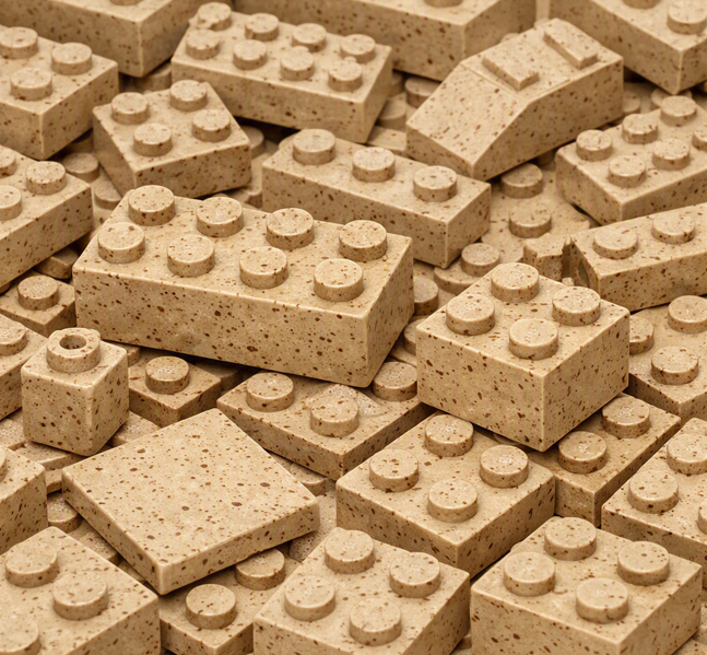 Lego bricks made from seaweed biopolymer